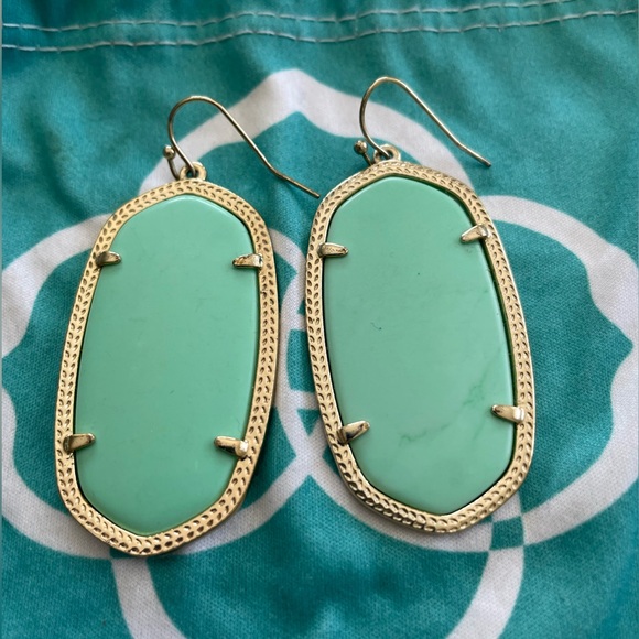 Kendra Scott Danielle Gold Drop Earrings in Turquoise - Picture 3 of 3